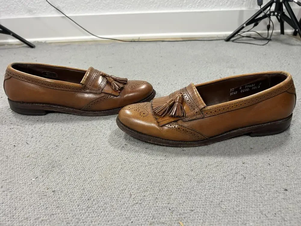 Allen Edmonds Bridgton Shoes Mens Size 10 Brown Leather Tassel Loafers USA